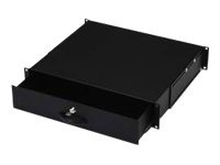 2U LOCKABLE DRAWER WITH HANDLE 88X481X400 MM COLOR BLACK (RAL 9005)
