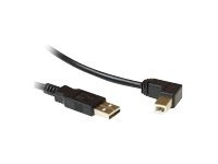 USB-kabel - USB type B (M) naar USB (M) - 1.8 m - 90° connector - zwart