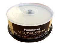 Panasonic ARCHIVAL GRADE Professional - 25 x BD-R - 50 GB 6x - ink jet printable surface, printable inner hub - spindle (pack of 4) - for Discproducer PP-100, PP-100AP, PP-100N, PP-100NS, PP-50, PP-50BD