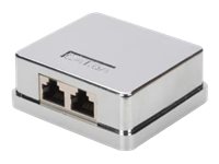 CAT 6A SURFACE MOUNT BOX 2X KEYSTONE MODULES SHIELDED 2-PORT