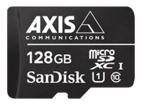 AXIS Surveillance - Flash memory card (microSDXC to SD adapter included) - 128 GB - UHS-I U1 / Class10 - microSDXC - black - for AXIS D3110, M3085, M3086, M4308, M5075, P3818, Q1656, Q1715, Q1942, Q6100, P37 Series