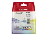 Canon CLI-521 C/M/Y Multi pack - 3-pack - yellow, cyan, magenta - original - ink tank - for PIXMA iP3600, iP4700, MP540, MP550, MP560, MP620, MP630, MP640, MP980, MP990, MX860, MX870