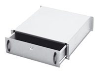 3U LOCKABLE DRAWER WITH HANDLE 132X481X400 MM COLOR GREY (RAL 7035)